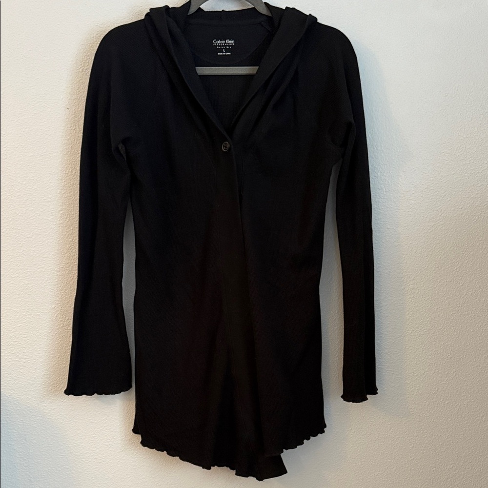Calvin Klein Black Hooded Sport Cardigan